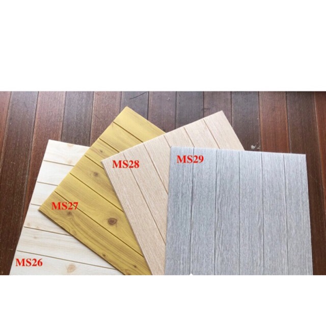 Xốp dán tường giả gỗ - 6mm cam kết hàng có keo dán sẵn