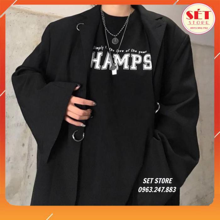 Áo thun tay lỡ Unisex Champs, Áo phông from rộng ,2 màu Đen,Trắng - Setstore