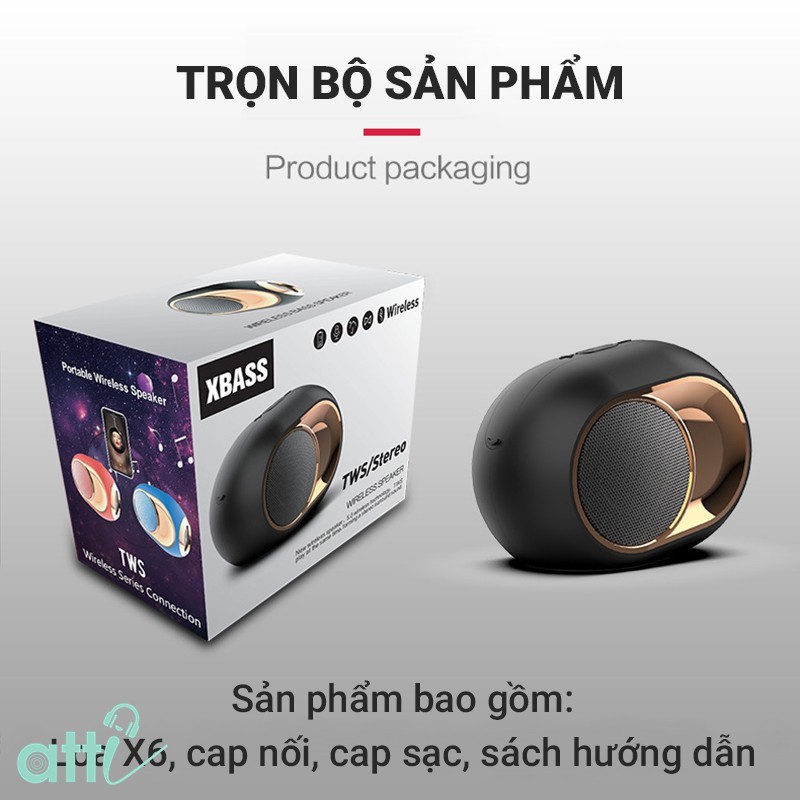 Loa bluetooth đèn led GROWNTECH MMS-33 mini thông minh kết nối 2 loa