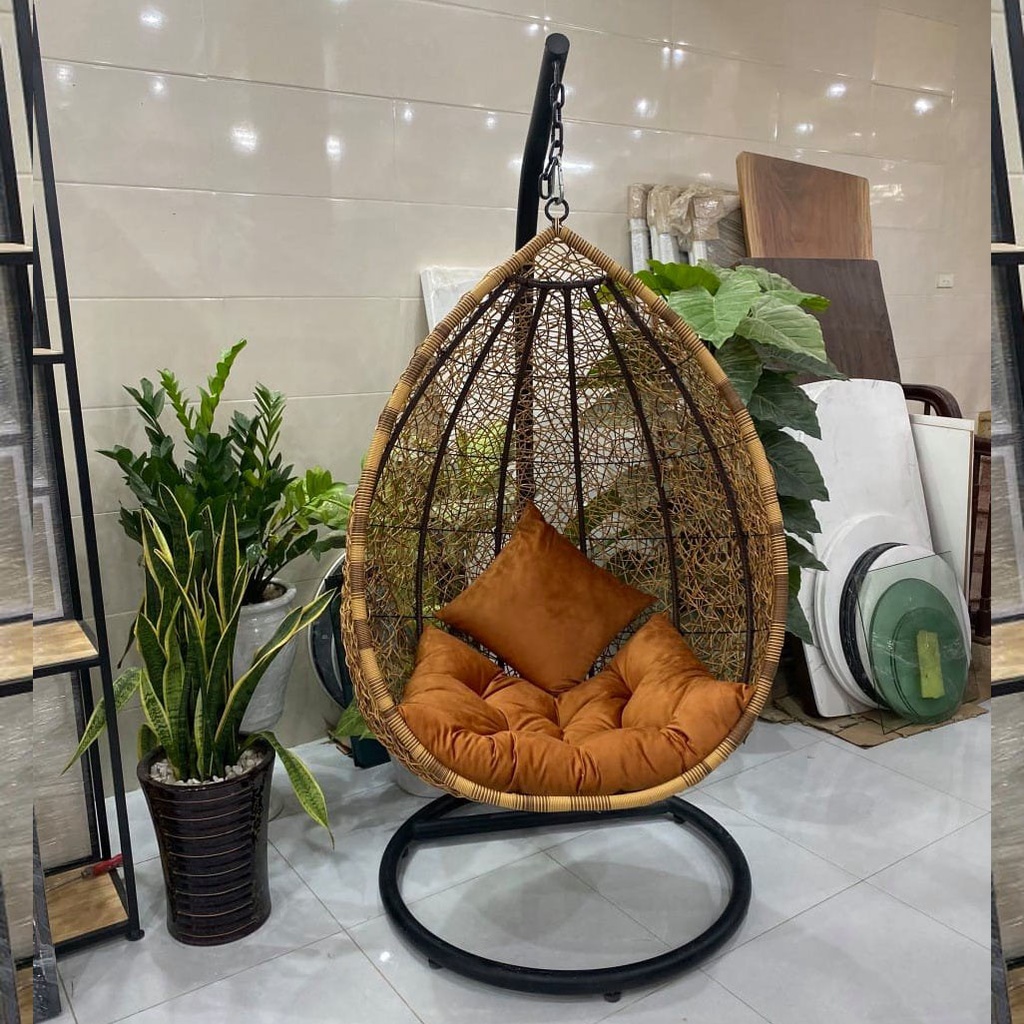 Xích Đu Trứng, Chịu Trọng Lượng 250Kg ,Nệm Nhiều Màu, Trang Trí Phòng Khách, Phòng Ngủ, Sân Vườn, Ngoài Trời
