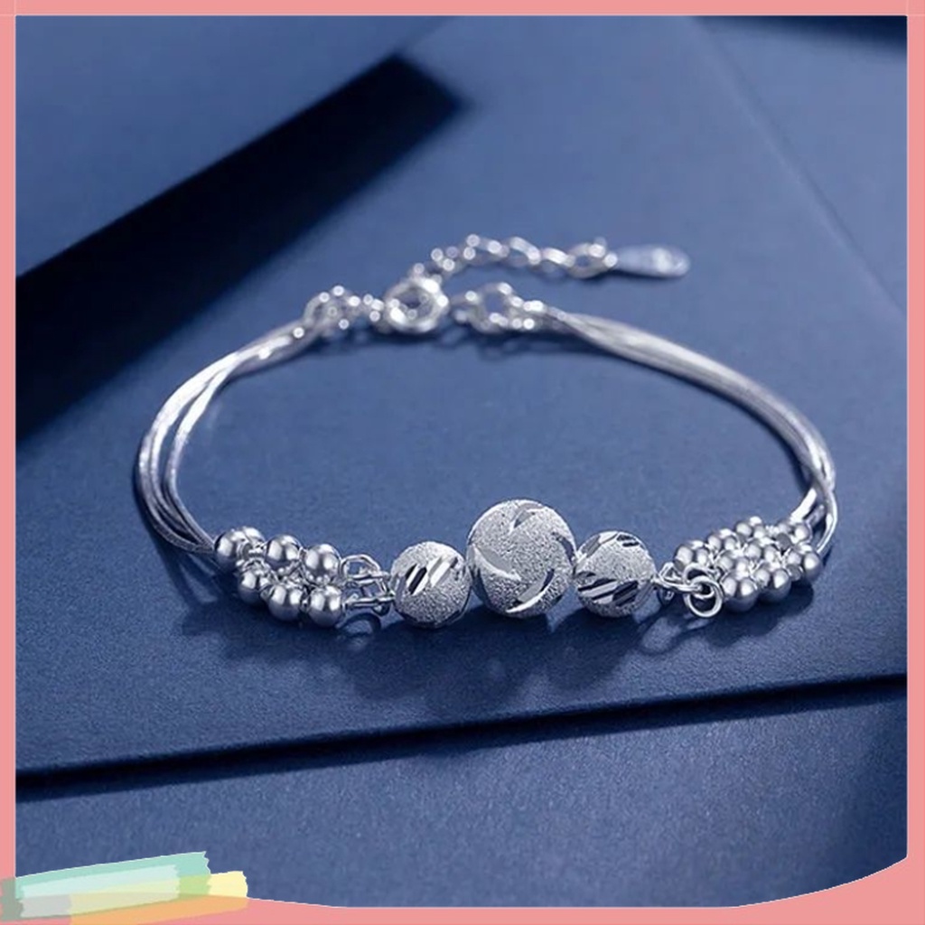 - - Vòng Tay Xỏ Hạt Ba Lớp Trang Sức Phong Cách Hàn Quốc Mặc Hàng Ngày Cho Nữ