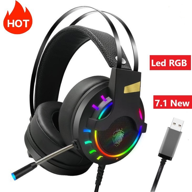 Tai nghe máy tính chơi game Tuner K3 âm thanh 7.1 Led RGB chụp tai có mic cổng USB dành cho game thủ - Siêu phẩm 2022