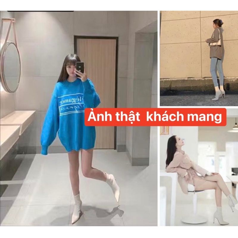 Bốt da pu 2 màu đế 7 phân kèm ảnh thật