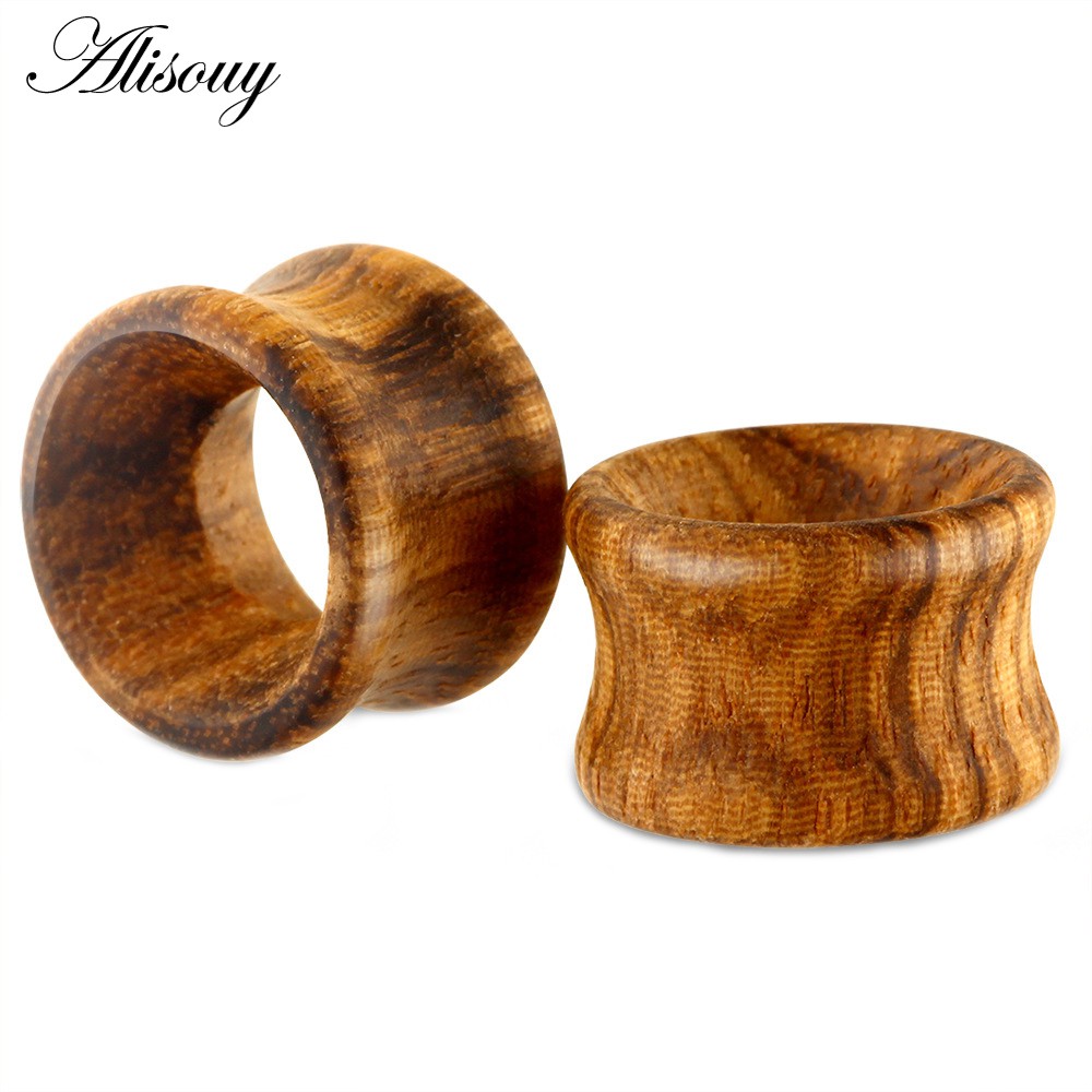 Set 2 Khuyên Tai 6-25mm Bằng Gỗ Thời Trang Cá Tính