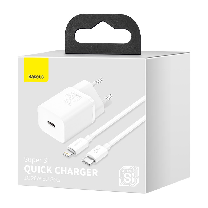 Củ Sạc Nhanh Baseus 20W Cổng USB C Hỗ Trợ QC3.0 PD Thiết Kế Nhỏ Gọn Cho Phone 12