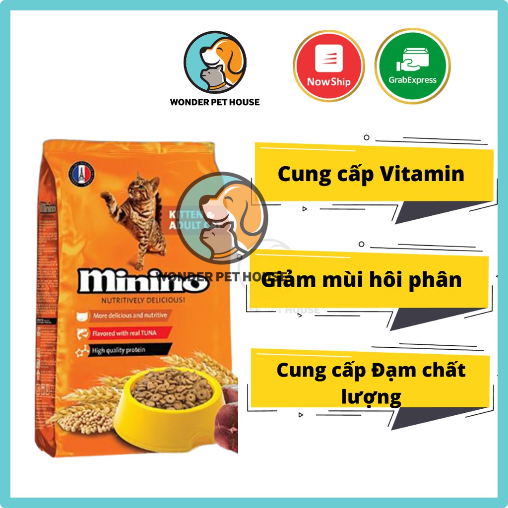 Hạt khô Minino 1.3kg Thức Ăn cho mèo con và mèo lớn