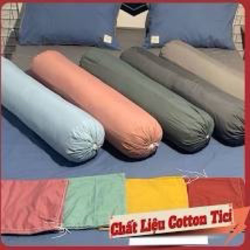 Vỏ gối ôm cotton tici và cotton poly màu ga giường kích thước 35x100( giao cùng mẫu ) | BigBuy360 - bigbuy360.vn