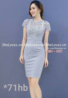 Đầm body kt phối ren