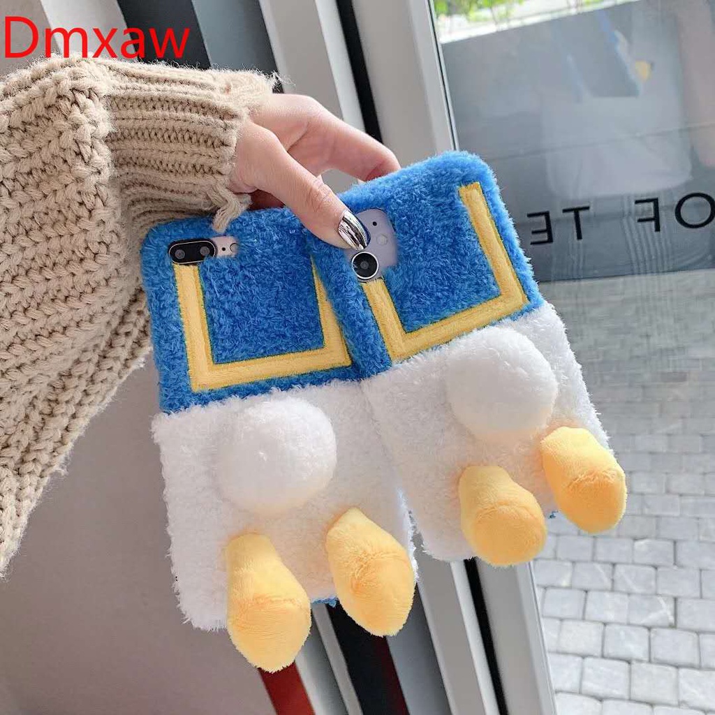Ốp điện thoại lông kiểu vịt Donald cho Xiaomi Mi 10T 10 Pro Lite Poco X3 NFC Redmi K30 Ultra K30S 9 9A 9C 10X Pro