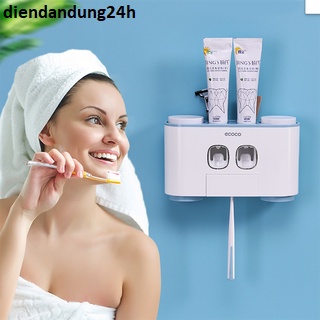 👍[chính hãng]#Dụng cụ nhả kem đánh răng, treo bàn chải Ecoco -E1802, tặng kèm 4 cốc xinh đẹp-diendan