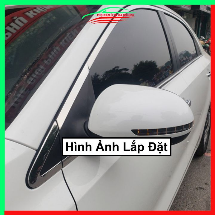 Bộ nẹp viền chân kính cong kính Kia Soluto 2019-2023 Inox sáng bóng chuẩn form xe
