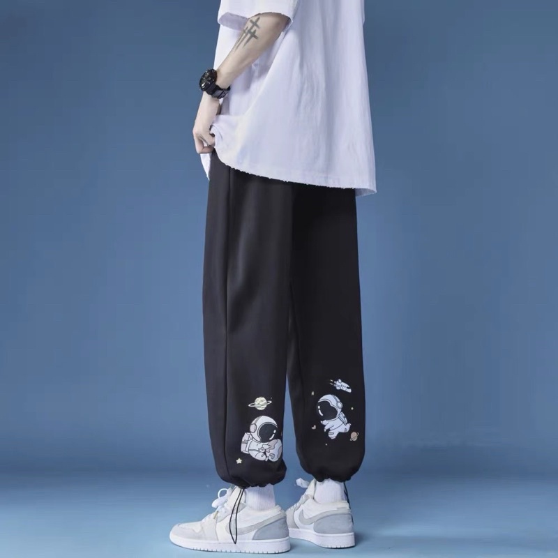 Quần Unisex LONGPANT Dây Rút Hoạ Tiết Phi Hành Gia