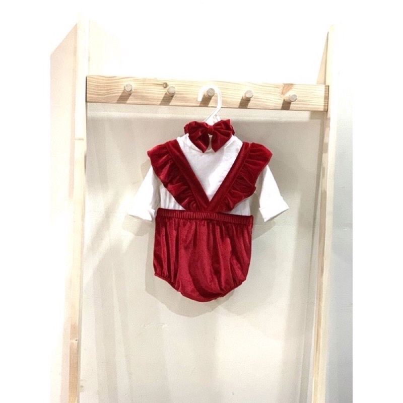 Tổng hợp body nhung đỏ cho bé