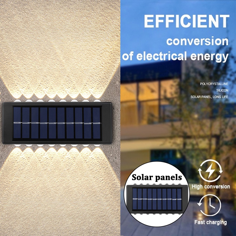 Đèn LED Treo Tường 16 Bóng Chống Nước Sử Dụng Năng Lượng Mặt Trời