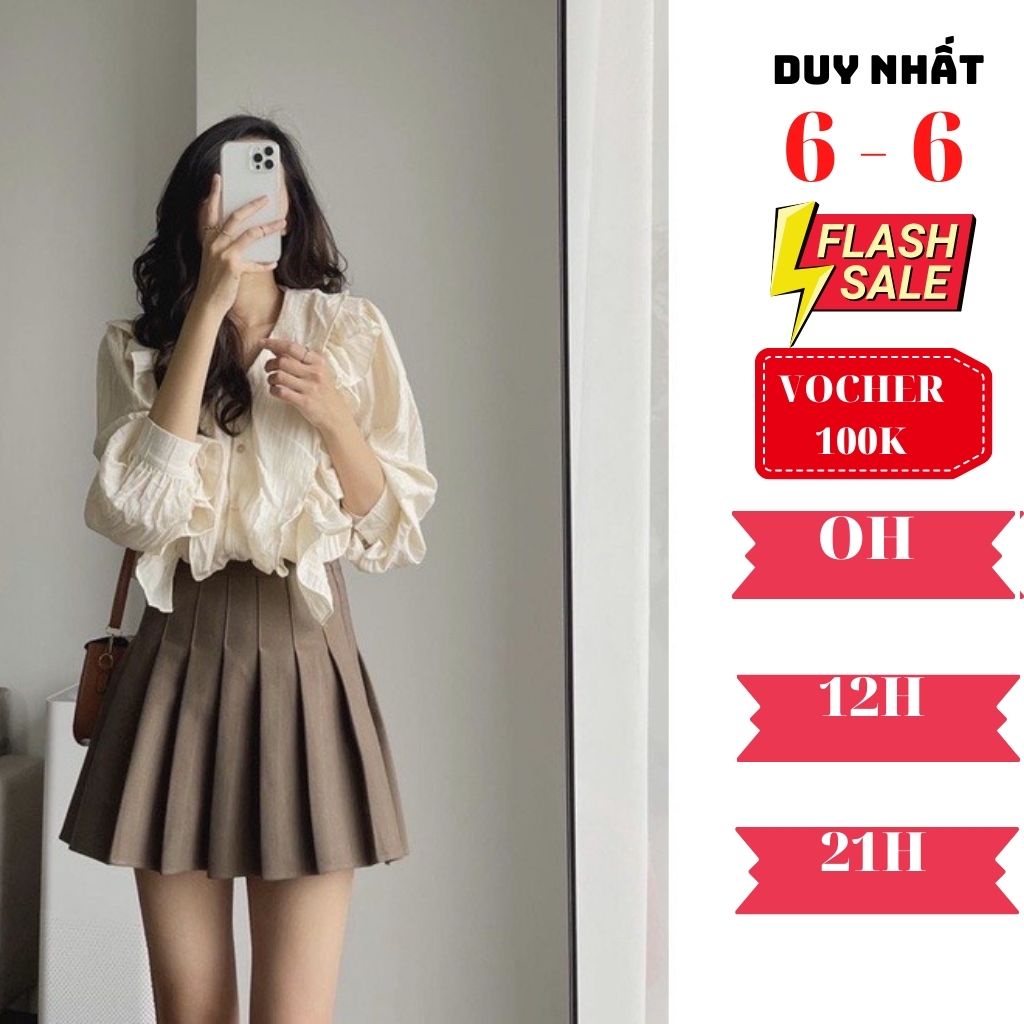 Chân váy tennis ngắn xếp ly thời trang nữ hàng Quảng Châu cao cấp CV001