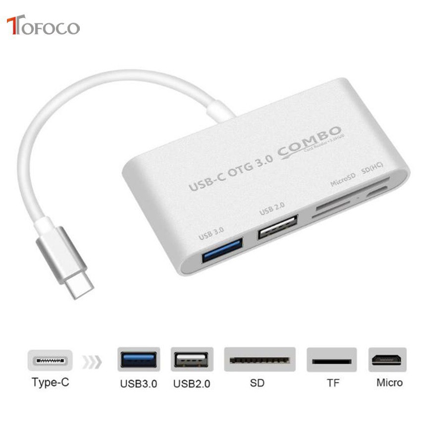 Hub USB Type-C OTG ra USB 3.0 / USB 2.0 / Đầu đọc thẻ SD, Micro SD / Micro USB