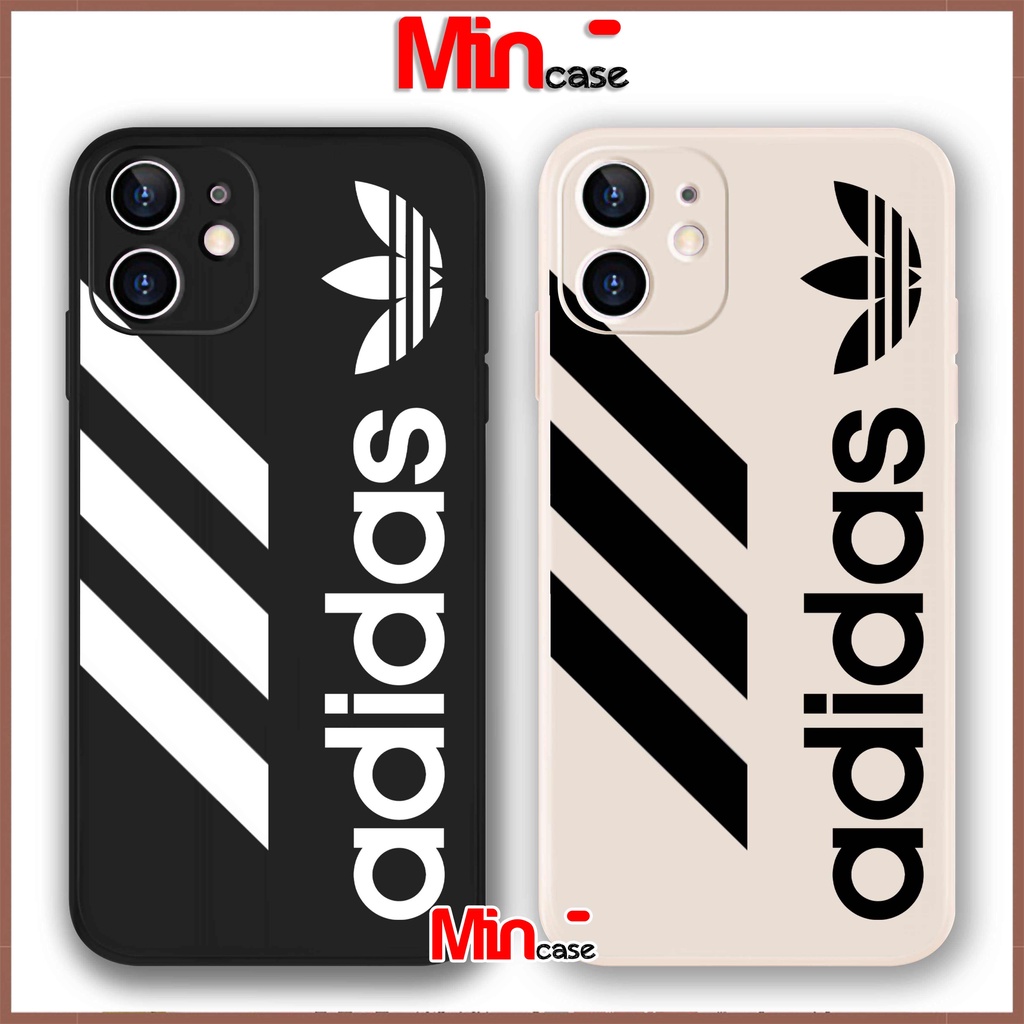 Ốp lưng iPhone Adidas cạnh viền vuông silicon mềm dẻo chống sốc bảo vệ camera iphone 6/6s/7/8/X/XS/11/12/13 Pro Plus Max