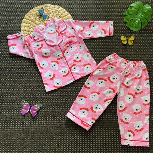 Bộ đồ ngủ Pijama dài tay chất liệu Kate thái họa tiết cho bé gái (12~32kg) - Hirokids