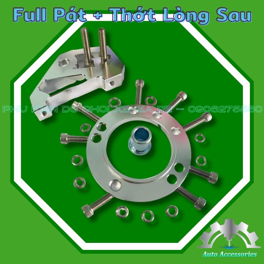 Heo Dầu Sau BRCMBE 4PISTON Heo Tai Xanh Kèm Pát CNC &amp; Thớt Lòng gắn xe Winner Ex135 Ex150 Sirius Raider Satria Sonic