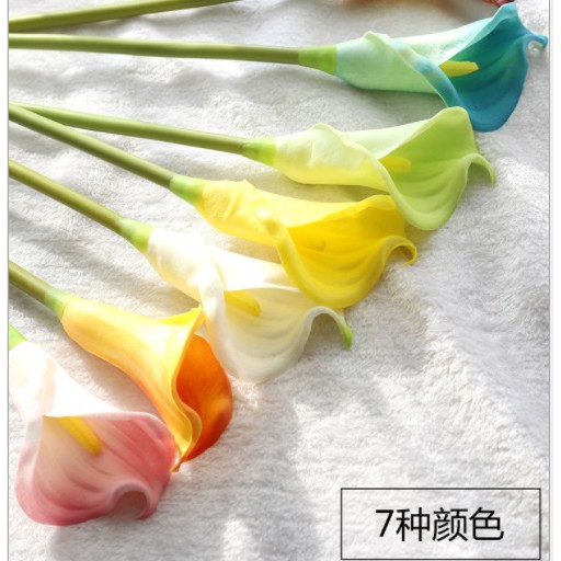 Hoa giả- hoa rum calla lily cao su cao cấp cành dài 70 cm siêu đẹp