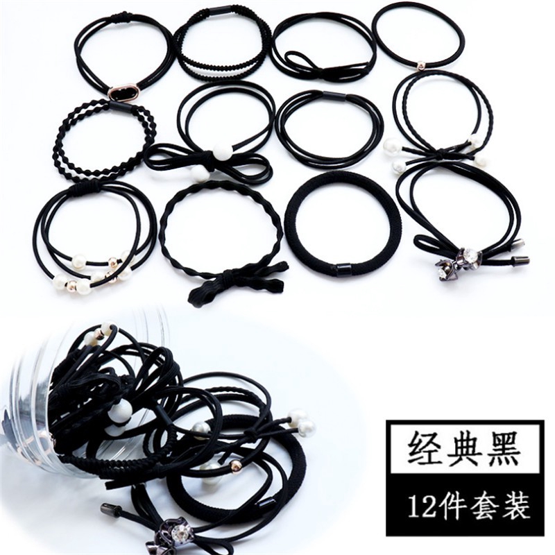 Set 12 Dây Buộc Tóc Kiểu Dáng Đơn Giản Thời Trang Cho Nữ