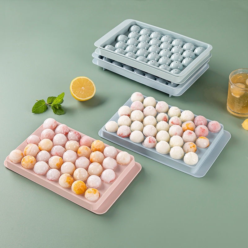 Khay đá thạch bi tròn 33 viên - Khuôn thạch hoa quả tiện lợi