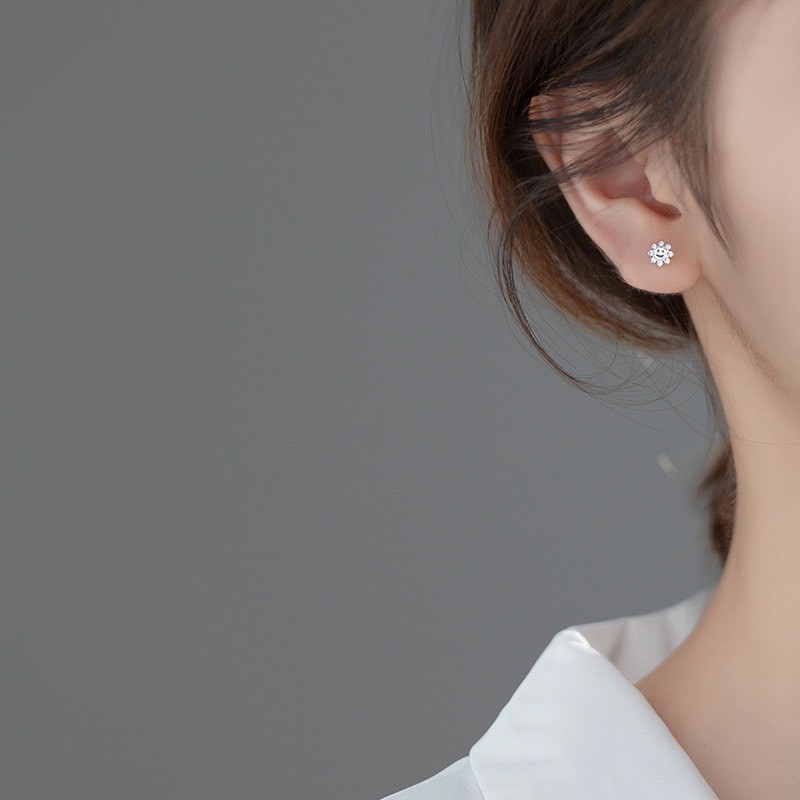 Bông tai bạc Ý 925 Khuyên tai bạc nữ mặt trăng mặt trời dễ thương DUYSON SILVER (Giá bán/1 đôi) [KNXK6]