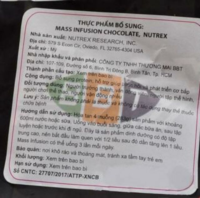 Sữa Tăng Cân 1kg Mass infusion | BigBuy360 - bigbuy360.vn