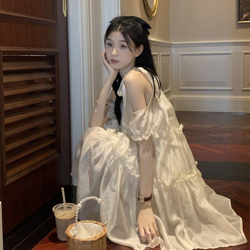 Váy babydoll Đầm Trễ Vai Phong Cách Pháp Thời Trang Mùa Hè 2022 Mới Cho Nữ