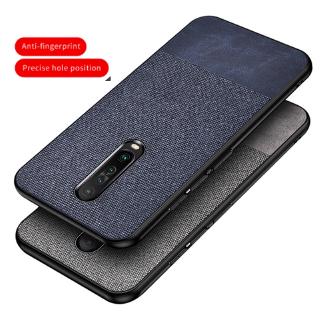 Ốp điện thoại da PU phối vải chống sốc thời trang cho Xiaomi Redmi K30 K30 5G