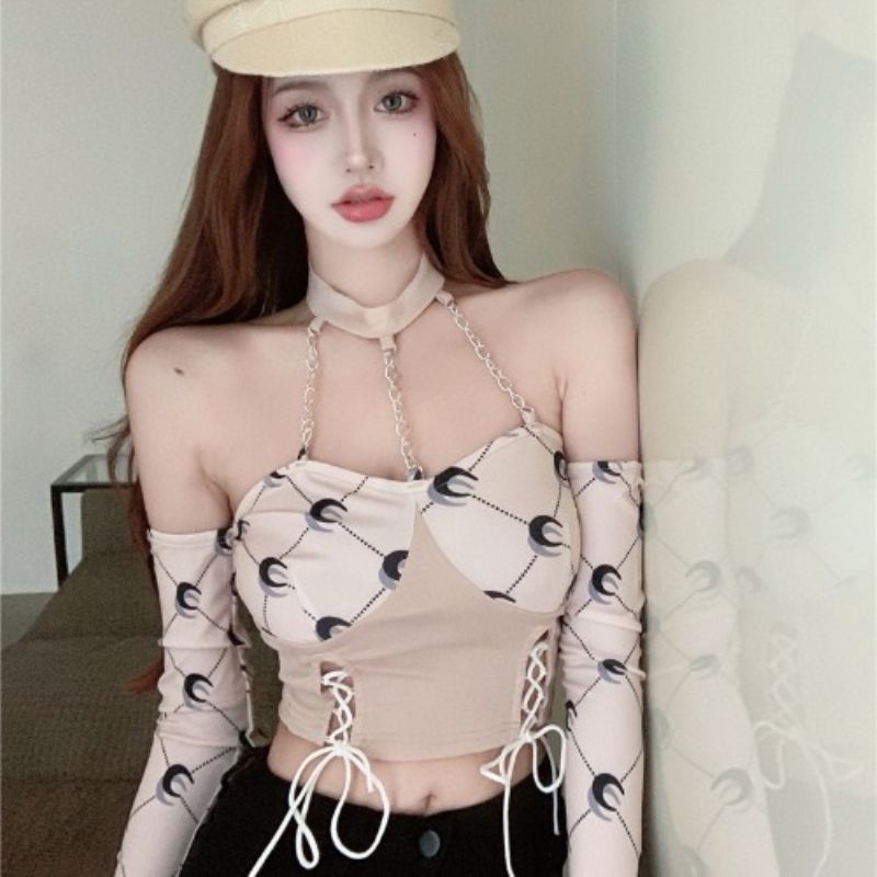 Fashion Color Long Sleeve Off shoulder T-shirt For Women