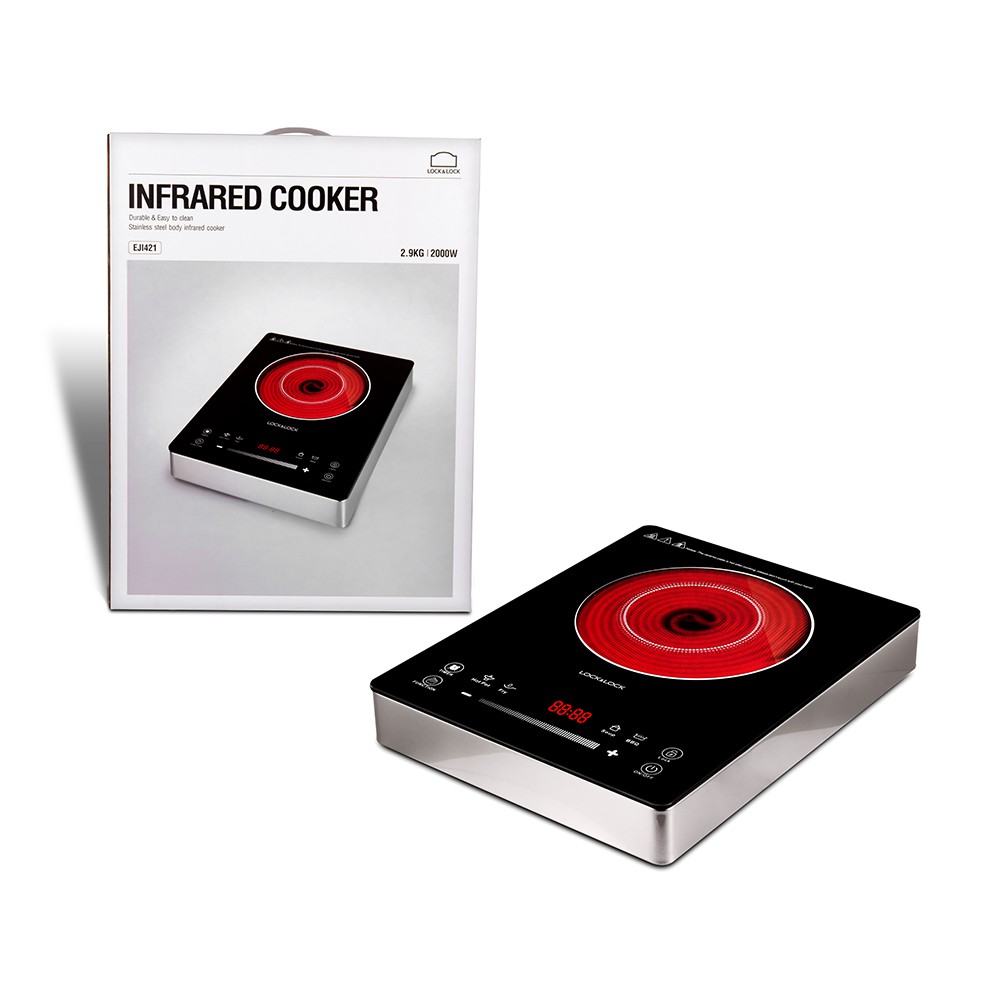 Bếp hồng ngoại Lock &amp; Lock Infrared Cooker, 220-240V, 50/60Hz, 2000W - Màu đen EJI421