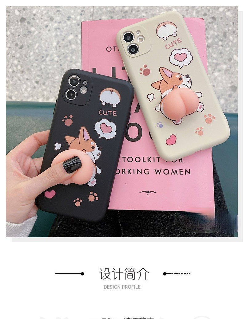 3D Cute corgi butt soft phone case for cho IPHONE 6 6s 7 8 plus X XR XS MAX 11 pro max 12 mini back cover | BigBuy360 - bigbuy360.vn