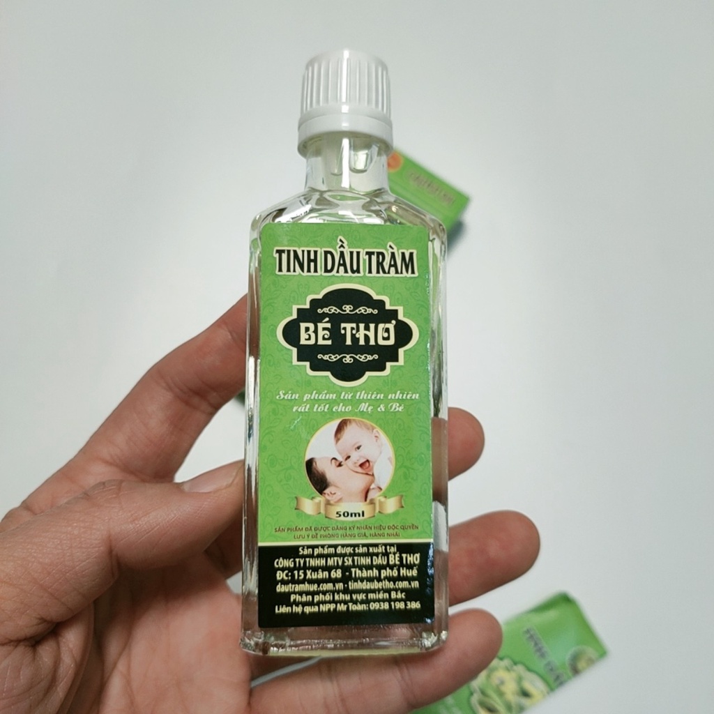 Tinh dầu tràm cho bé Huế nguyên chất Bé Thơ 50ml lá tràm gió quế khuynh diệp bạc hà 2X MART