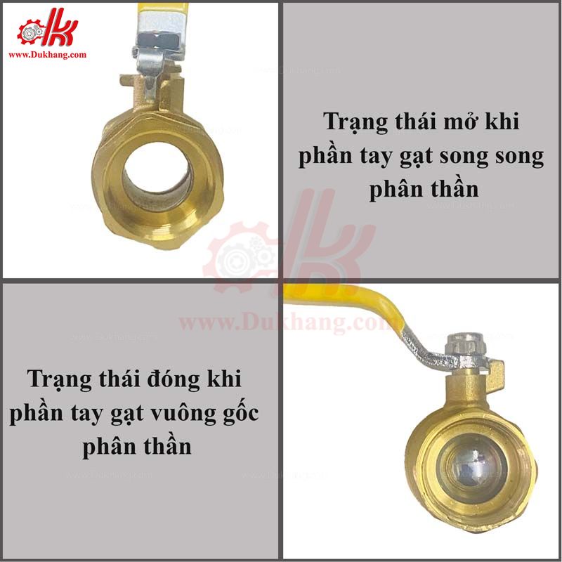 Van thau tay gạt ren trong - Van bi đồng