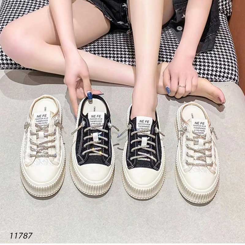 Giày sục giày lười vải ren thoáng khí nữ 11787