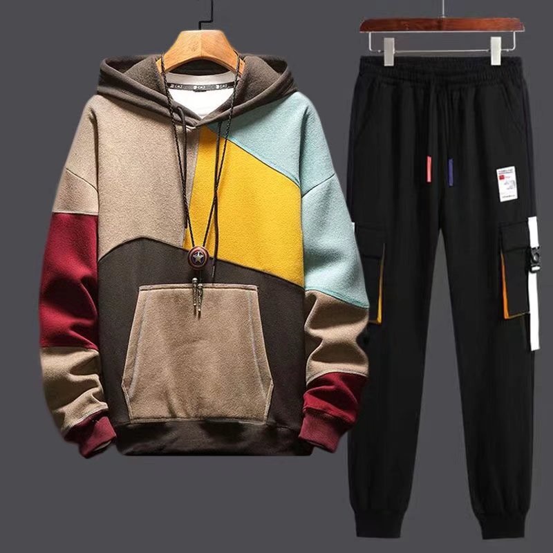 Áo Hoodie Lót Lông Cừu Màu Sắc Thời Trang Xuân Thu Cho Nam Size m-3xl