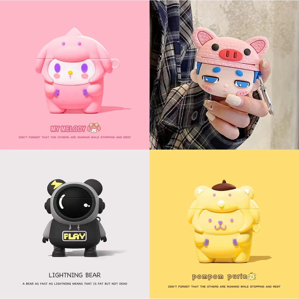 Ốp Hộp Đựng Tai Nghe Nhét Tai Silicon Chống Sốc Cho AirPods 1 / 2 / 3 / Pro AirPods Pro 3