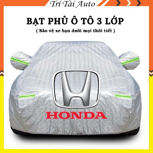 Bạt Phủ Xe Ô Tô Honda CRV, Brio, City, HRV, Accord, Civic, Jazz- Chất Liệu Bạt Tráng Nhôm 3 lớp