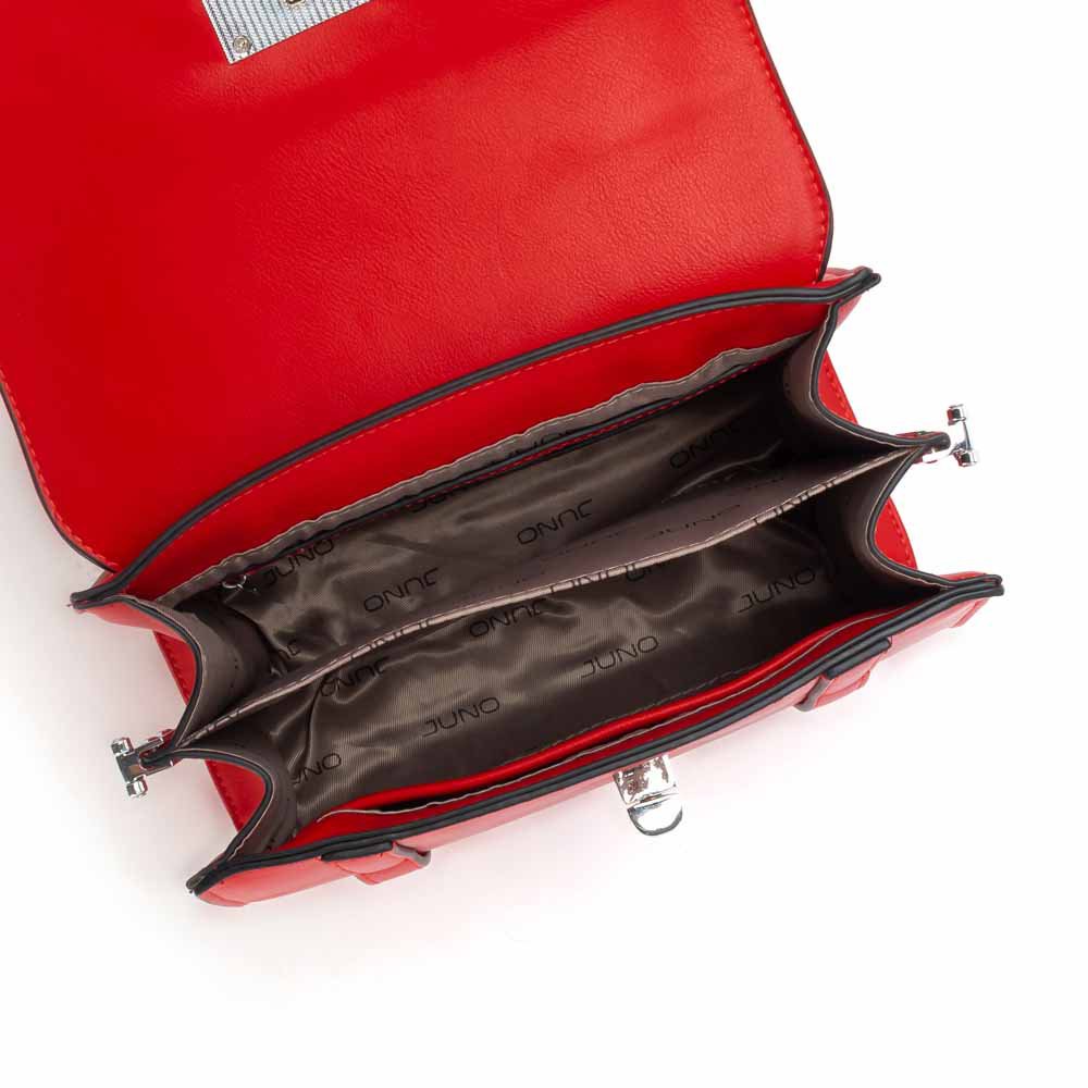 Túi xách nữ cỡ trung trang trí ổ khóa kim loại TXT139 JUNO màu đỏ| AShoes VNXK