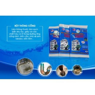 Bột thông cống Tracatu, thông tắc bồn cầu cực mạnh 100g hàng Việt Nam chất lượng