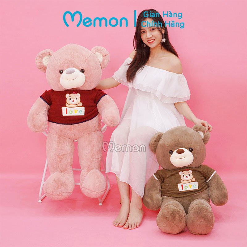 Gấu Bông Teddy Áo Len Gấu Love Cao Cấp Memon