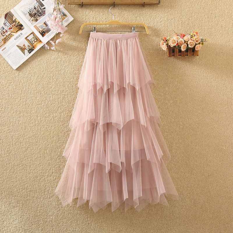 Chân Váy Lưới Tầng Dáng Dài Thời Trang Mùa Hè Mới 2019 Cho Nữ