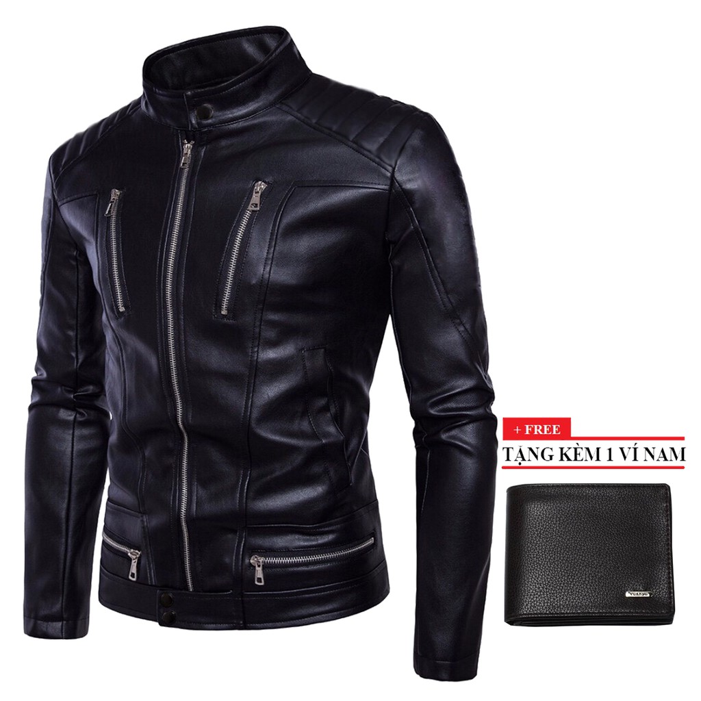 Áo Khoác Da Nam Trơn Lót Dù Cao Cấp | BigBuy360 - bigbuy360.vn
