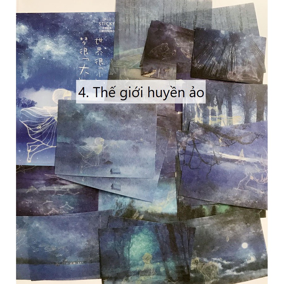 Set 40 sticker giấy washi trang trí planner Gachini