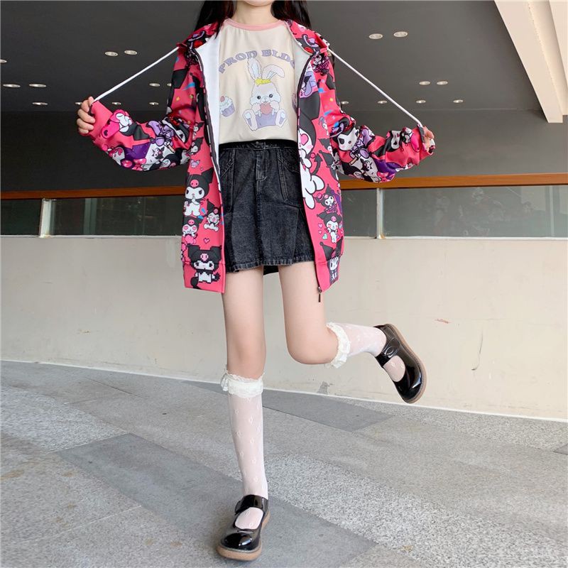 【Ready Stock】Áo Khoác Hoodie Kiểu Đồng Phục Phong Cách Harajuku