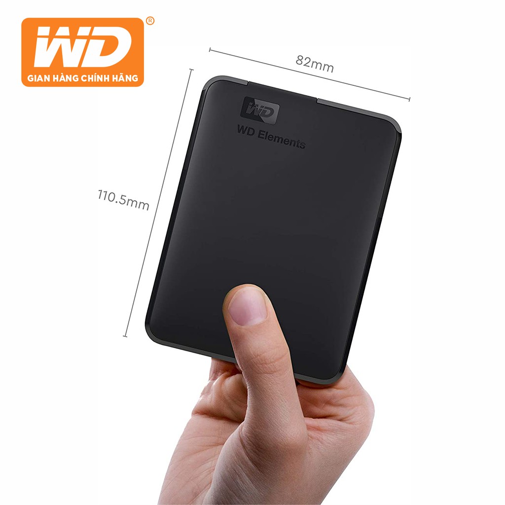 Ổ Cứng Di Động WD Elements Portable 750GB 2.5 USB 3.0 - WDBUZG7500ABK-WESN - Hàng Phân Phối Chính Hãng