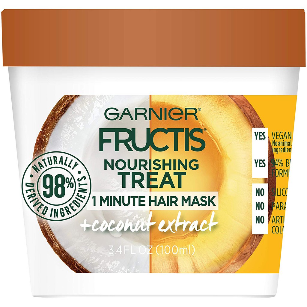 Kem ủ giúp nuôi dưỡng tóc Garnier Fructis Nourishing Treat 1 Minute Hair Mask 100ml (Mỹ)