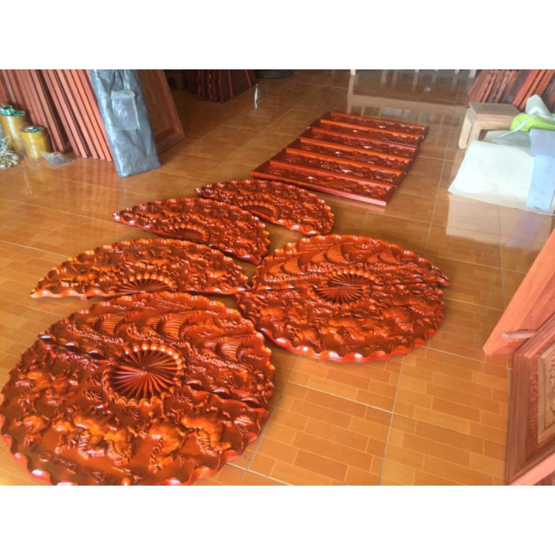 Tranh quạt treo tường gỗ hương
