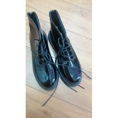 (Hàng sẵn) Giày ulzzang da bóng cổ cao buộc dây( Ảnh thật cuối) | BigBuy360 - bigbuy360.vn
